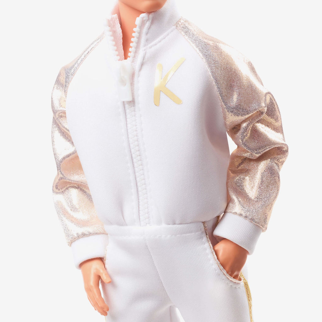 Ken Doll In White and Gold Tracksuit – Barbie The Movie