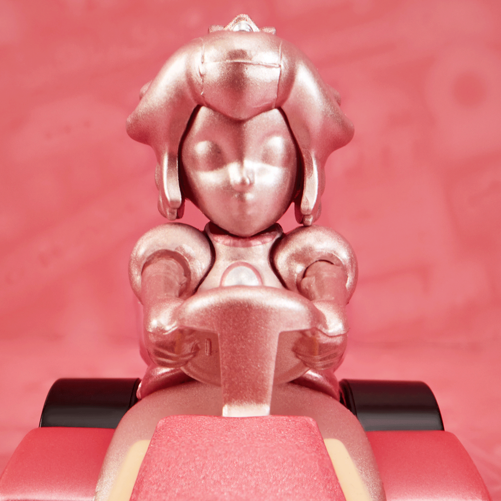 Hot Wheels Mario Kart Pink Gold Peach Collectible Vehicle