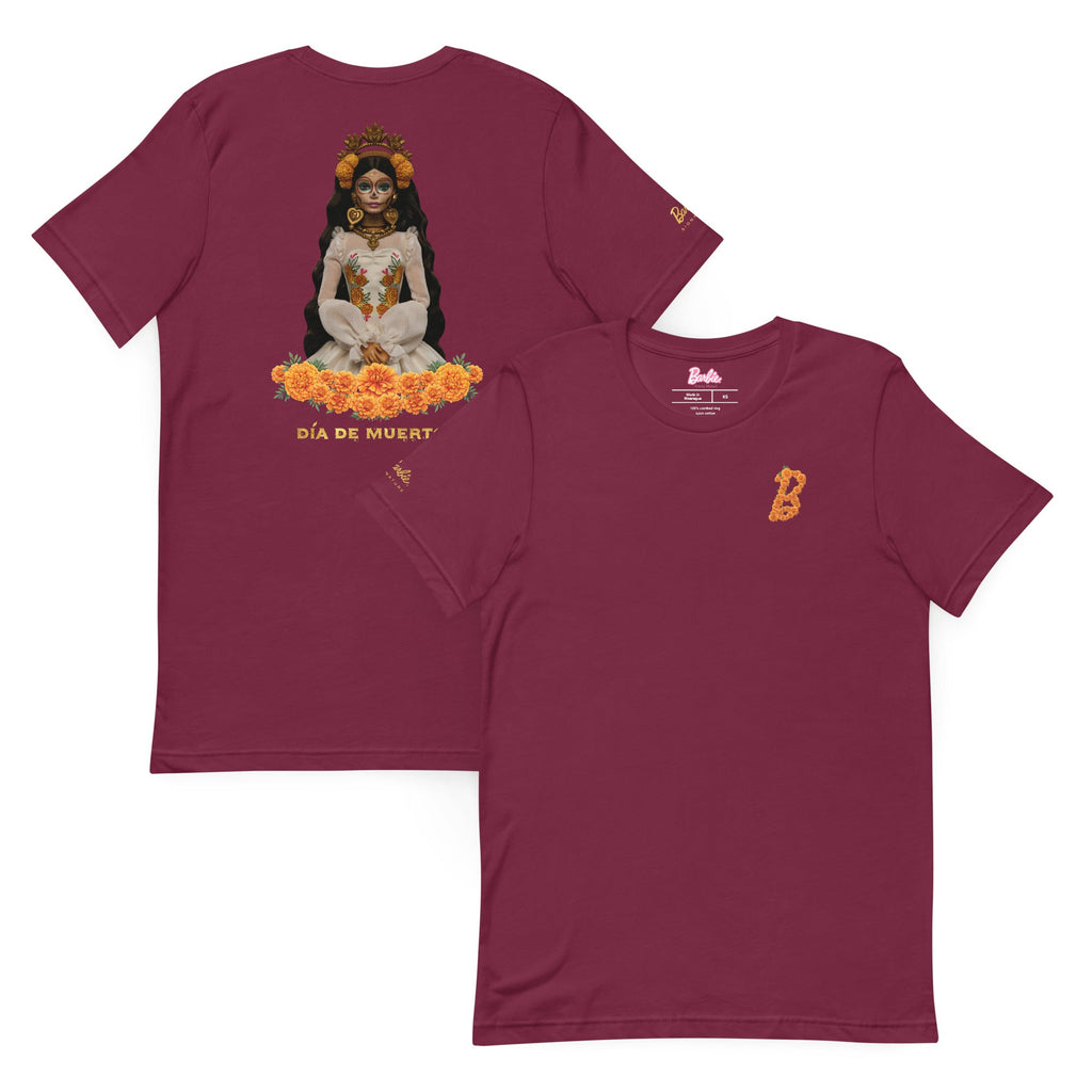 Barbie Día de Muertos Maroon T-Shirt