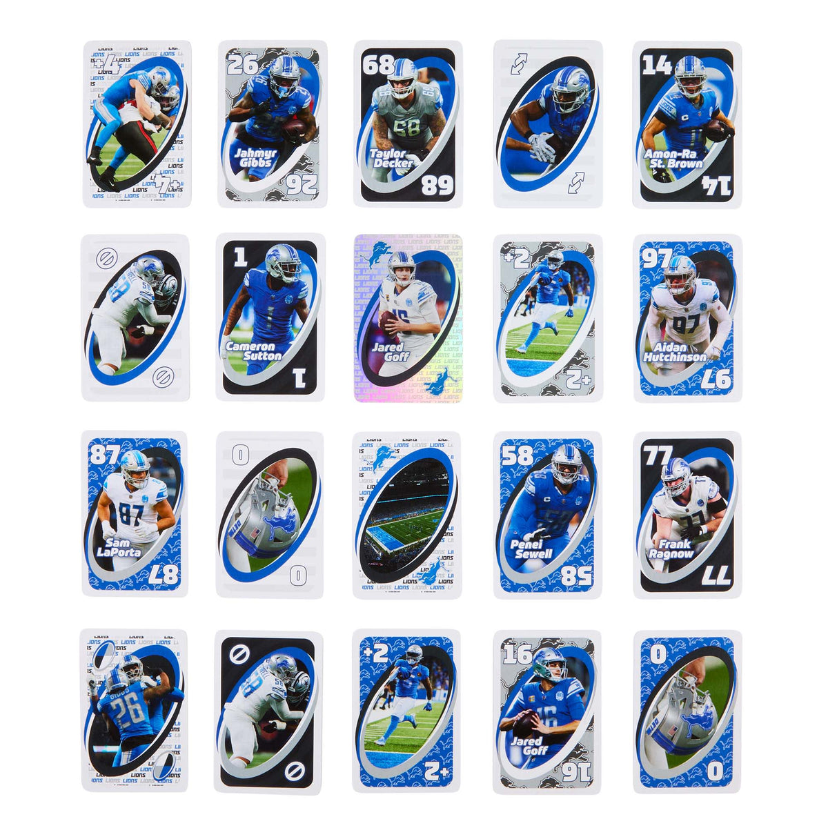 UNO Fandom NFL Detroit Lions Game Deck