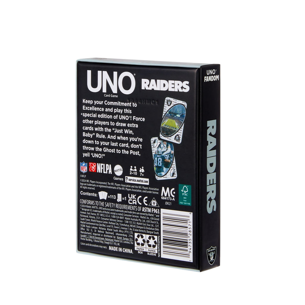 UNO Fandom NFL Las Vegas Raiders Game Deck