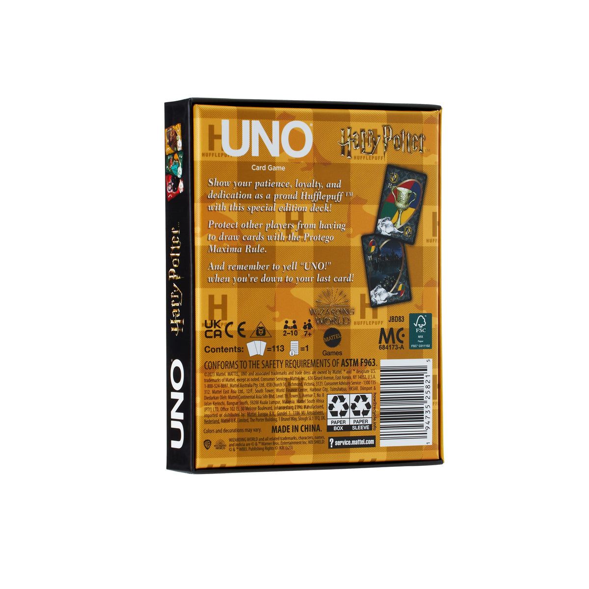 UNO Fandom Harry Potter Hufflepuff Game Deck